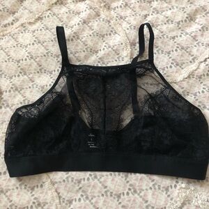 Soma Black Lace High-Neck Bralette NWOT size L